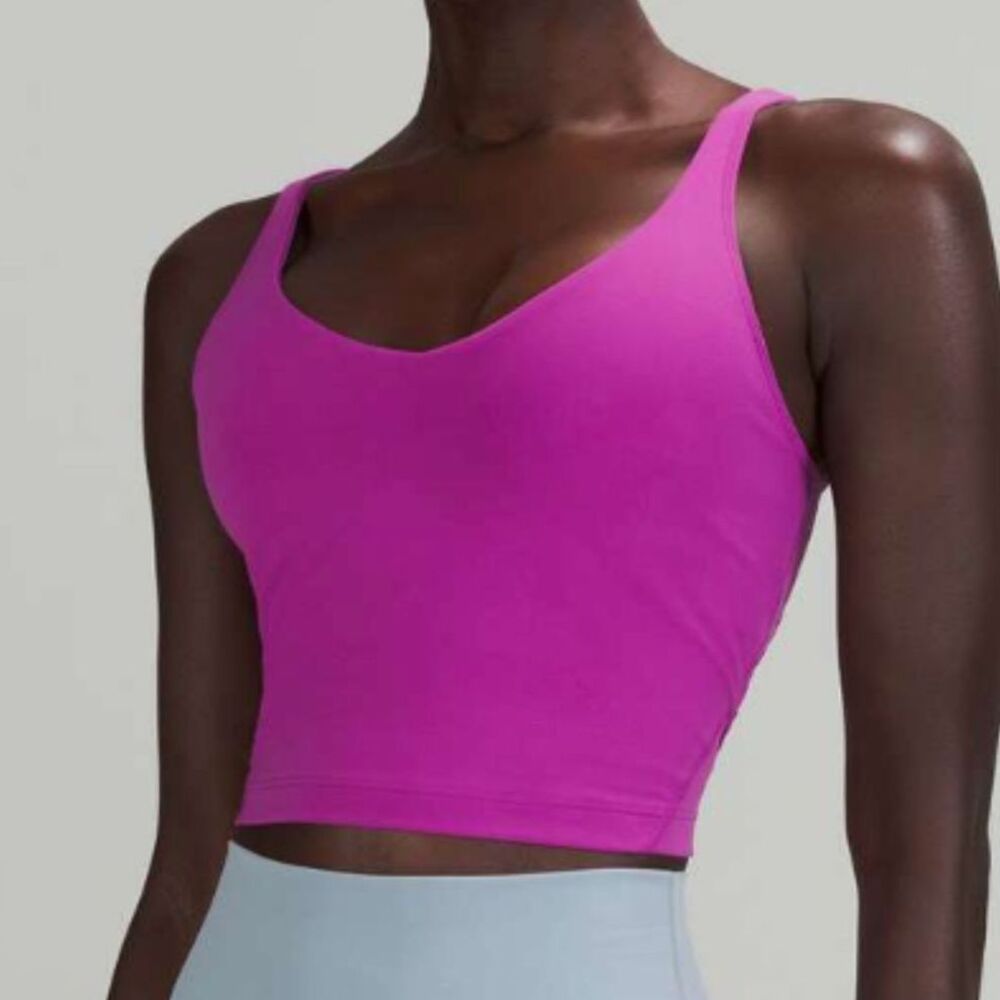 Women Lululemon Align Tank Top Cropped A/B Cup Vivid Plum Size 10 Yoga Athletic